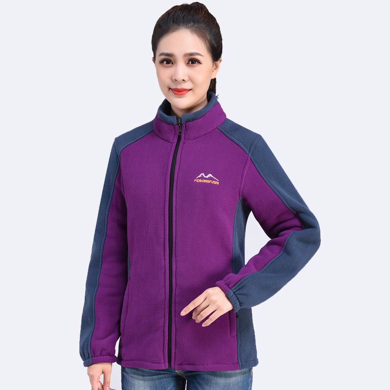 Осень и Зима Уличный Женский Флис Флисовая Женская Куртка Большого Размера Свободный Кардиган Воротник-стойка Свитер