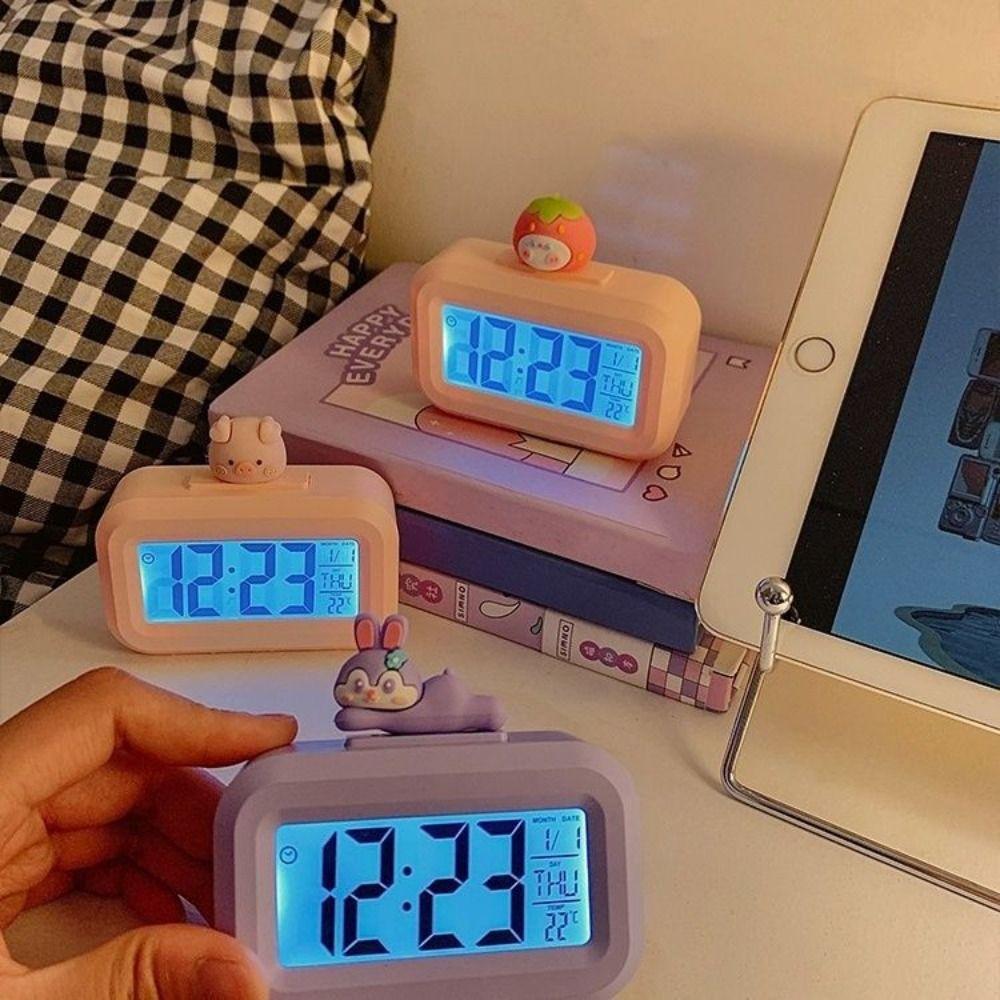 Цифровой дисплей Цифровой будильник Бесшумные настольные часы Бесшумные часы с функцией повтора сигнала Дисплей температуры