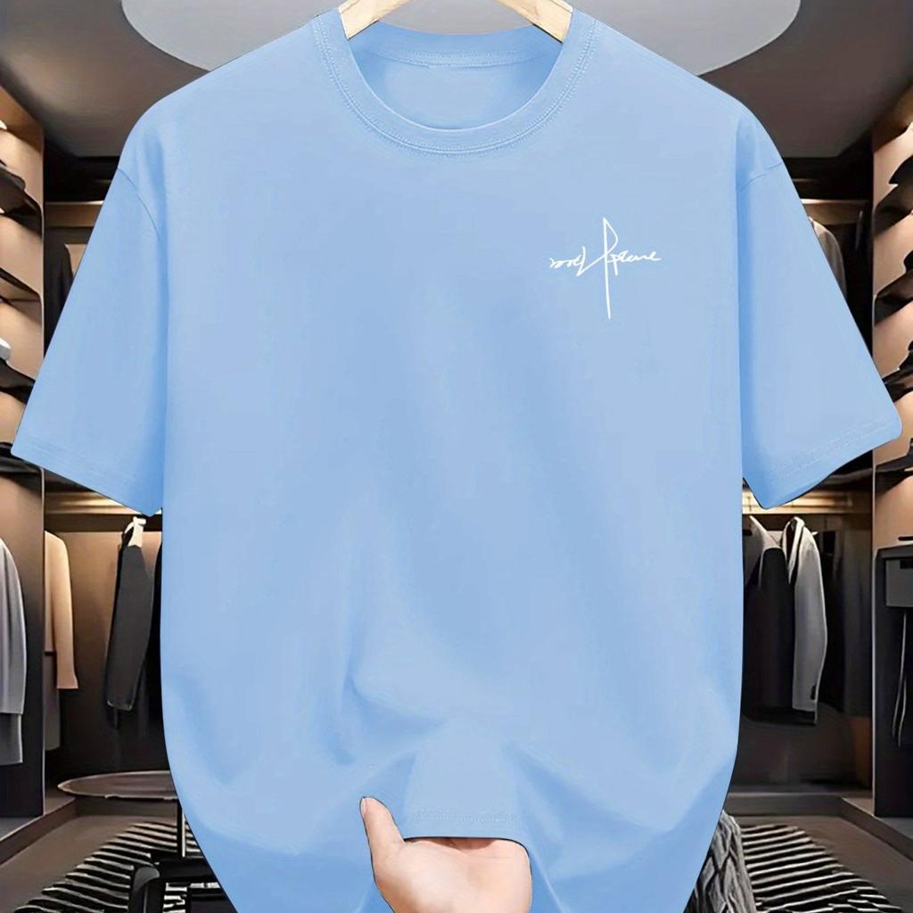 Мужская летняя модная повседневная спортивная футболка свободного кроя из 100 хлопка большого размера с персонализированным принтом букв, круглым вырезом и коротким рукавом