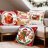 4 Pcs Gingerbread Man Christmas Carol Single-Sided Printed Pillowcase For Home Living Room Bedroom Car Decoration