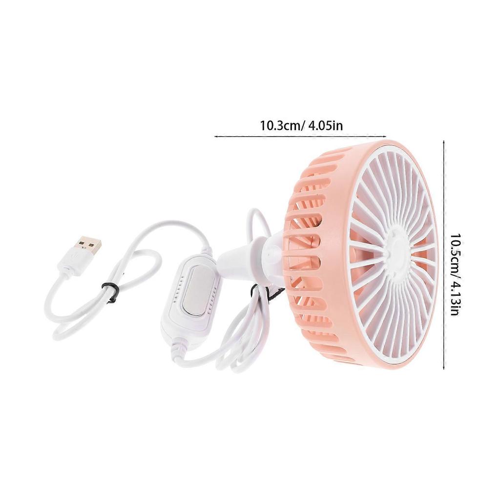 Portable Car Vent Fan for Cooling USB Powered 3 Speed Pink Design