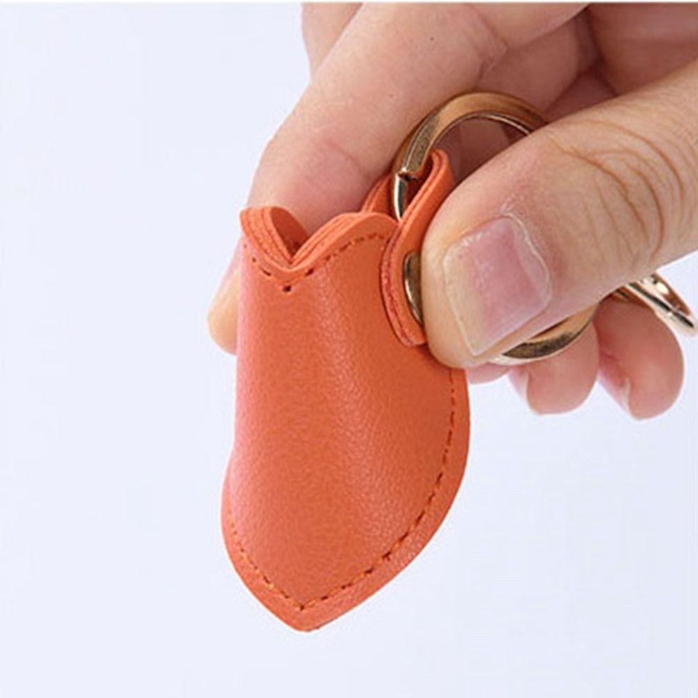 Car Key Holder Leather Heart Keyring Simple Colorful Pendant Charm Heart Shape Keychain  Kids