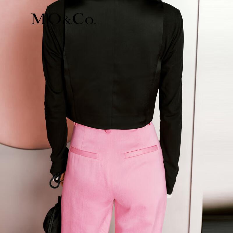 MO&Co. 2024 Spring High-Waist Matte Satin Wide Leg Pants