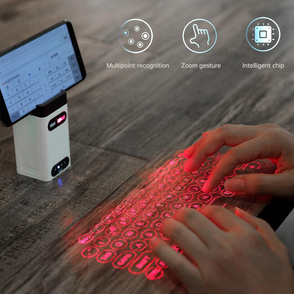 Лазерная клавиатура Мини Виртуальная клавиатура Беспроводная BT Connect Подходит для Телефона Планшета Ноутбука Планшета