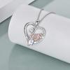 New Wish Heart Mom Double Love Mom Necklace with Diamond Letter Pendant