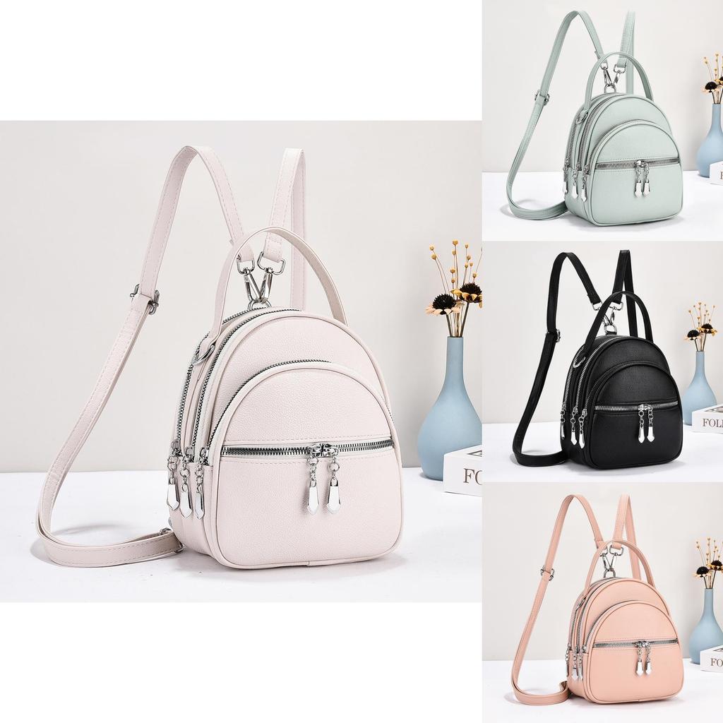 Stylish High-quality Macaron Color Backpack Fashionable Versatile Handbag With Zipper Closure