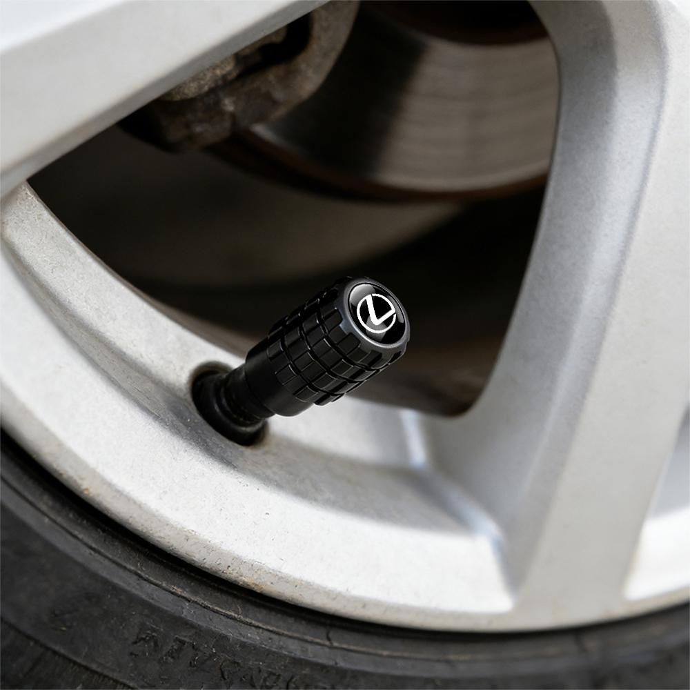 PYZW6 Car Tire Valve Cap Metal Tyre Wheel Air Stem Valve Cover For Lexus CT200h NX300h RX300 EX300h F Sport IS RX NX ES LS GS UX LX LC