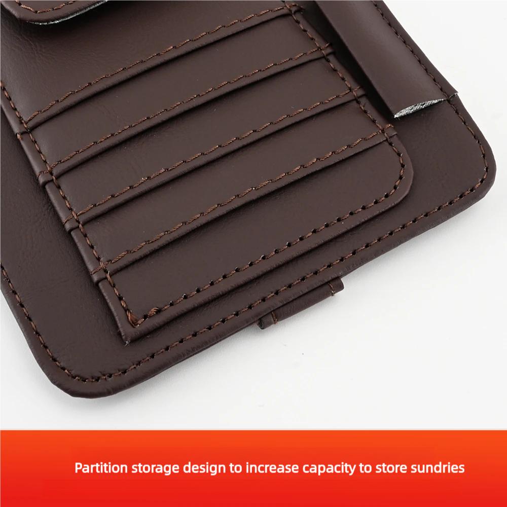 Car Visor Organizer Multi-Pocket Pouch Bag Scratch-resistant Auto Visor Holder Card Glasses Storage Holder