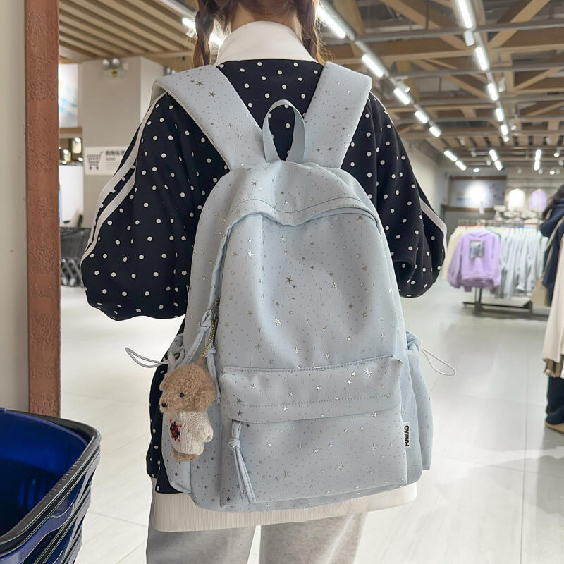 Студенческий школьный рюкзак с принтом звезд, женский дорожный легкий рюкзак