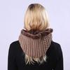 Winter Fashion Men Women Warm Thicken Woolen Knitted Hood Hat Velet Scarf Cap KTB