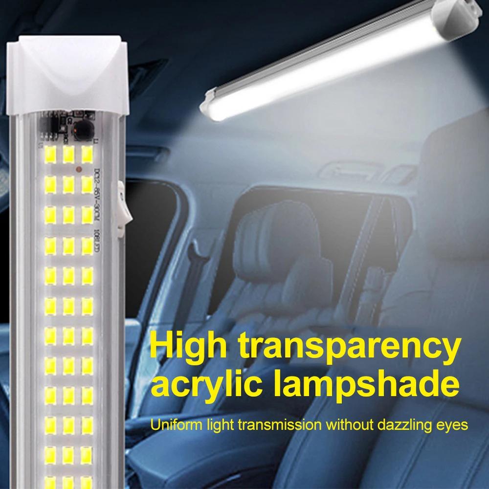 108LED Car Interior Lamp White Strip Light Bar Reading on/Off Switch Van Cabin Lorry Truck Camper Boat Caravan RV 12V 24V