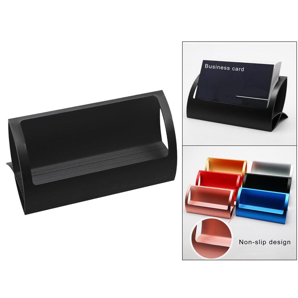 Стильный настольный держатель визиток в форме Q из алюминиевого сплава для выставок
