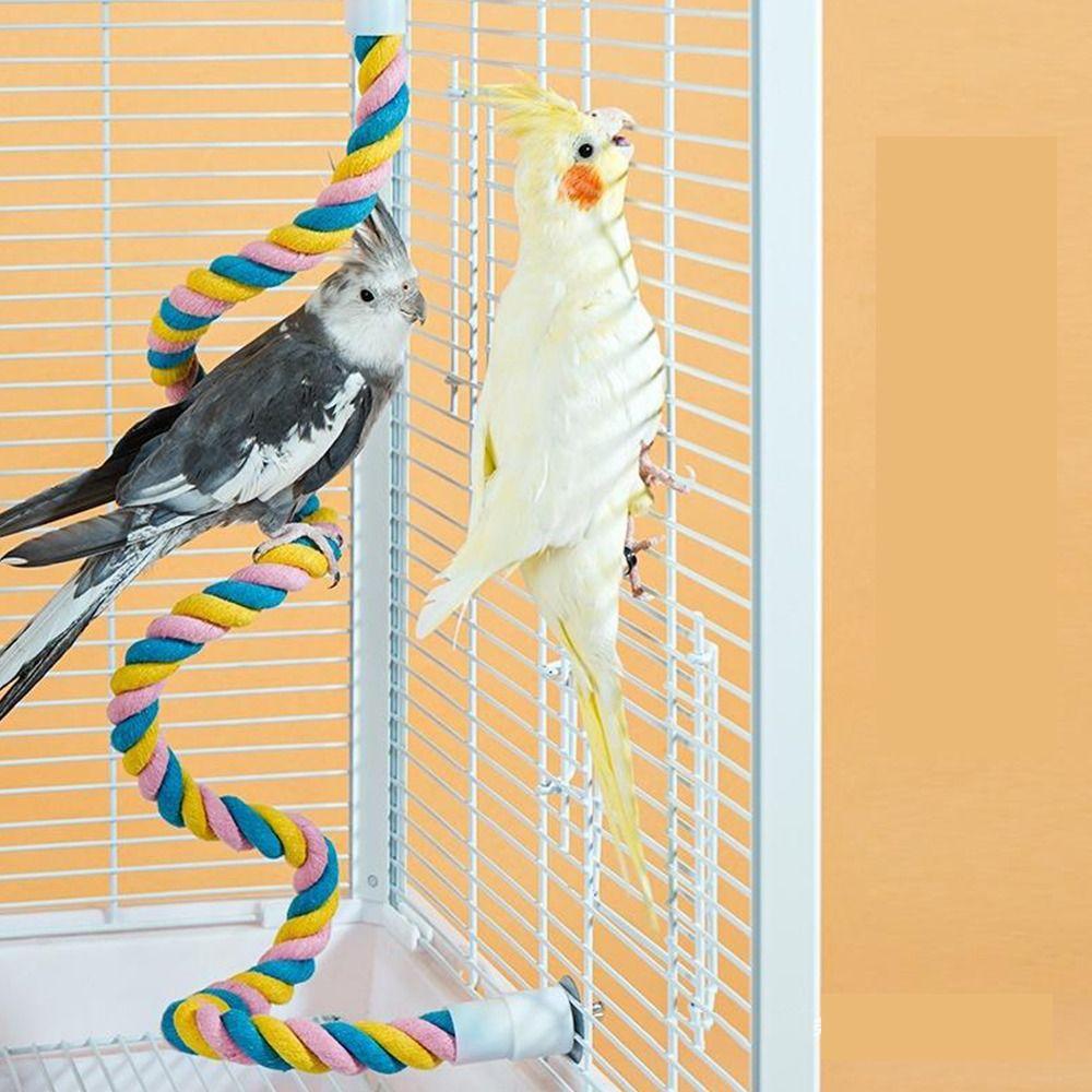 Cockatiel Cage Toy Parrot Climbing Cotton Rope Bird Toy Parrot Hanging Creative Braided Chew Rope