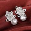 Huitan Charms Imitation Pearl Drop Earrings for Women Dainty Delicate Piercing Accessories Bright Elegant Temperament Jewelry