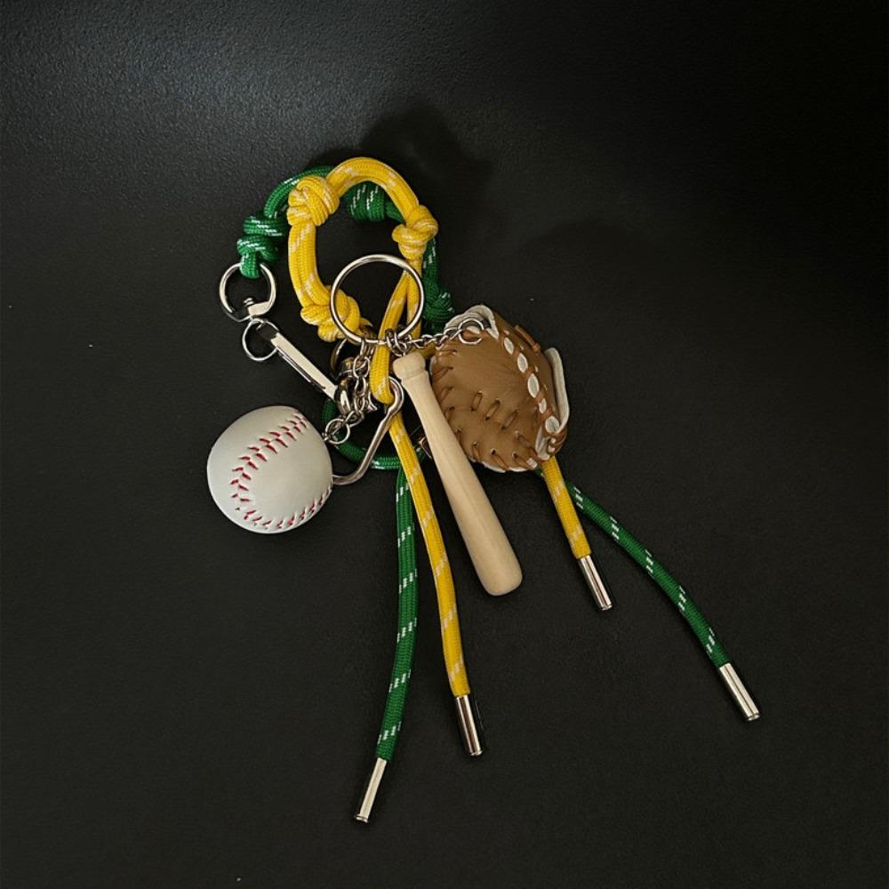 Colorful Bag Buckle Baseball Pendant Key Chain Vintage Bag Hanging Accessories  Couple Style
