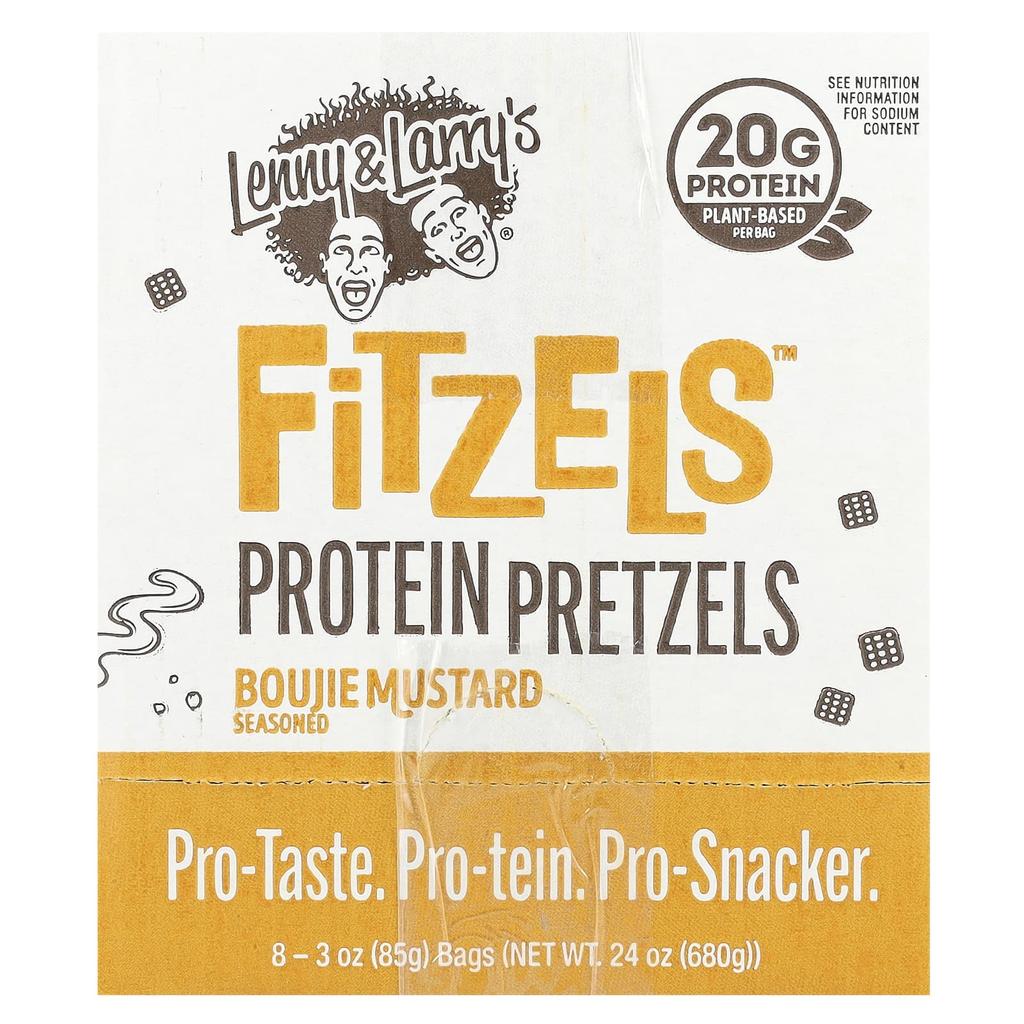 Lenny & Larry's, Fitzes™, Protein Pretzels, Boozy Mustard, 8 packs, 3 oz (85 g) each