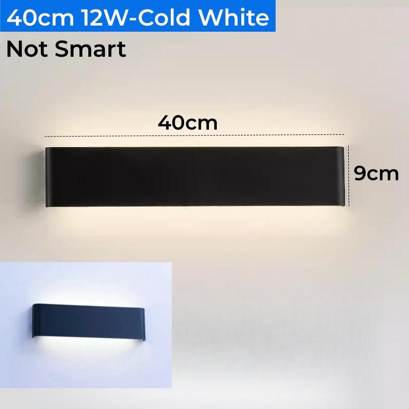 Tuya Smart LED RGB Wall Lamp Rectangle Dimmable Up Down Sconce Bedroom Vanity APP Voice Control Mirror Front Wall Lights Fixture
