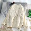 Vintage Sweater Fried Dough Twists Sweater Women Pullover Loose Westernized Outer Coat Korean Sweater Pullover Female Tops