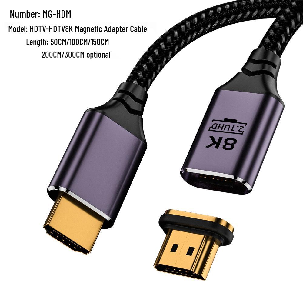 Магнитный HDMI-кабель 2.1 8K 60 Гц для телевизора, ноутбука, проектора, монитора