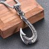 Silver Color Fashion Retro Pattern Hook Necklace Men's Pendant Fish Hook Style