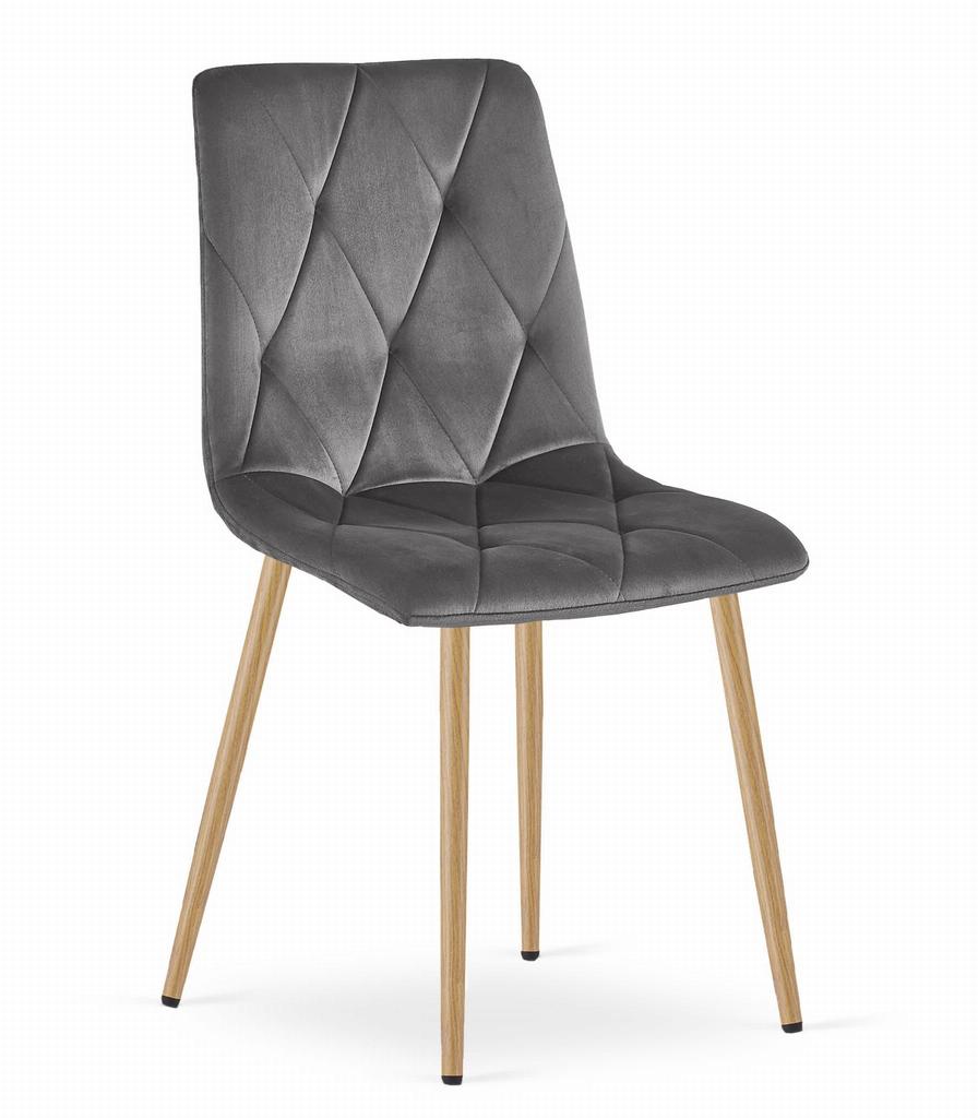 LIBRA chair - dark gray velvet / wood color legs x 1