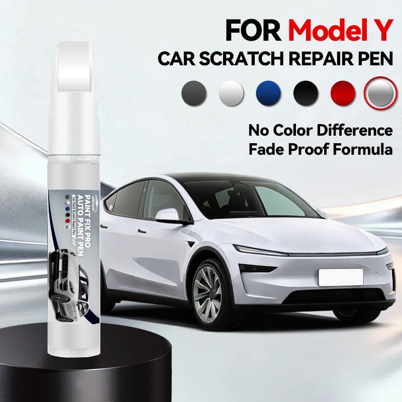 Для Tesla Model Y 1996-2026 Автомобильный карандаш для подкраски кузова Автомобильный карандаш для подкраски Черный Белый Средство для ремонта краски дисков Tesla Ремонт краски