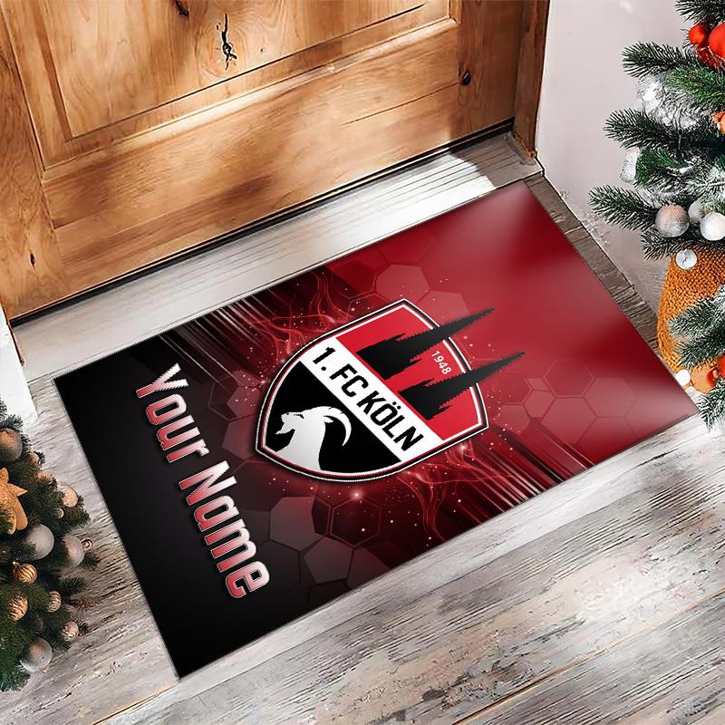 FC Köln Printed Crystal Velvet Rug Non‑Slip Crystal Velvet Carpet For Sofa Bedroom Indoor Home Decoration