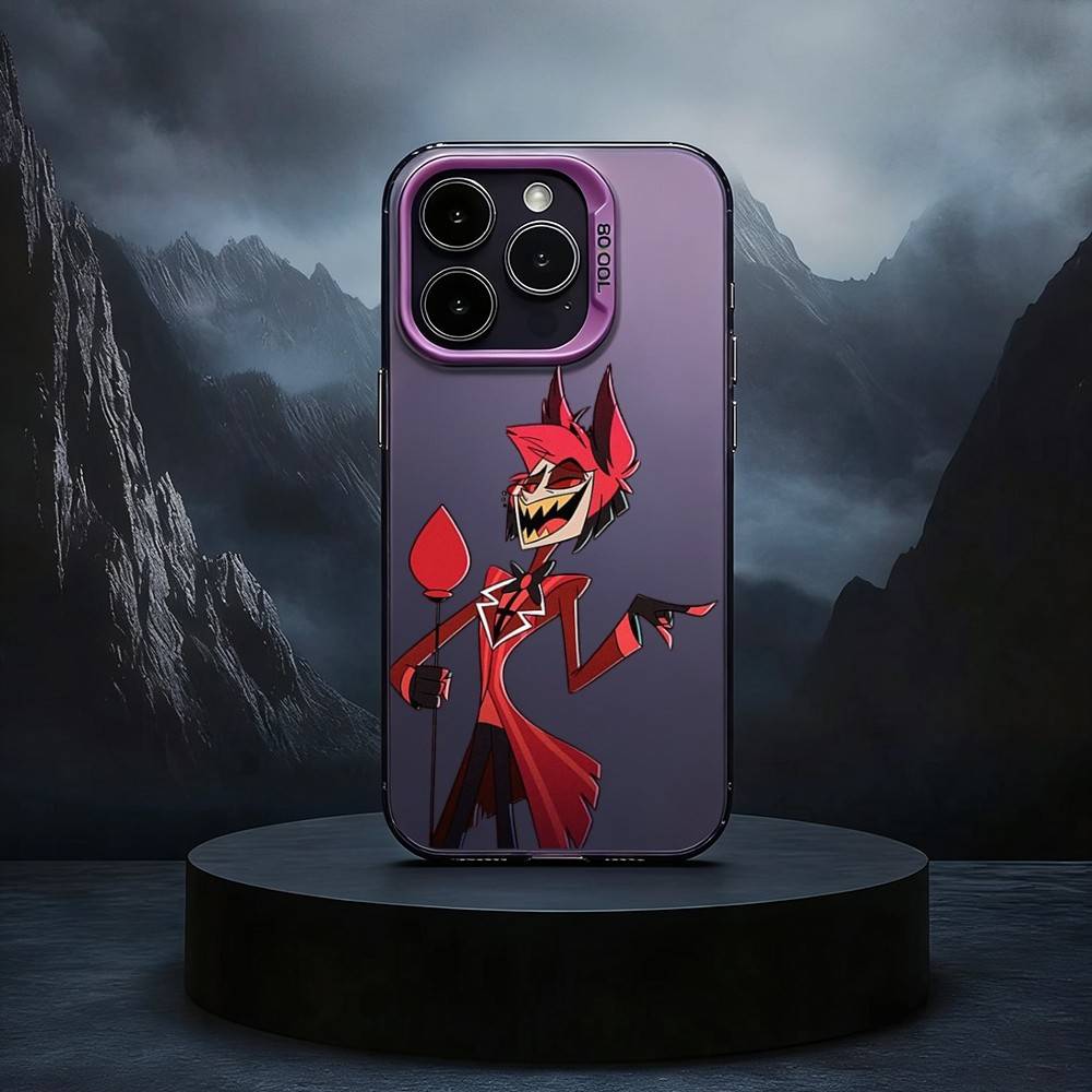H-Hazbin-IN H-Hotel-EL Чехол для телефона для iPhone17,16,15,14,13,12,11 Plus,Pro Max Черный Конфетный серебристый чехол для телефона