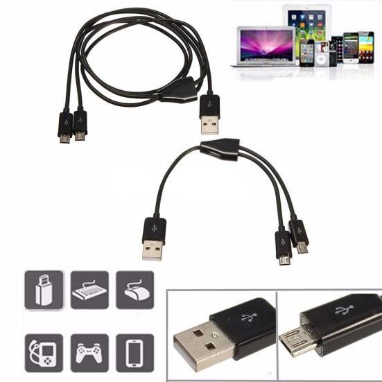 USB 2 Папа USB 2 Папа к Микро 1 к 2 Y-разветвитель
