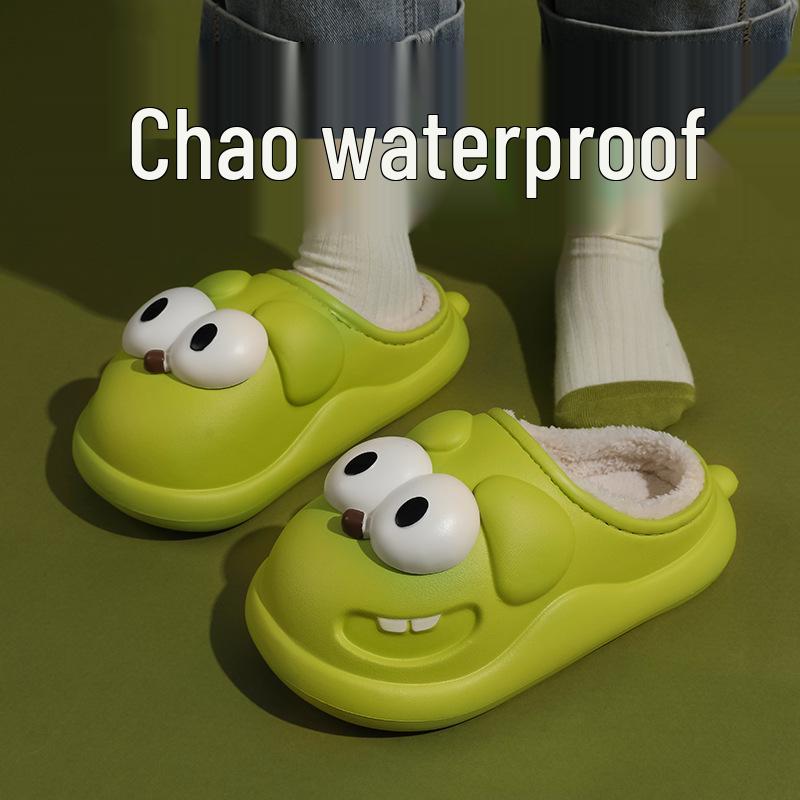 Водонепроницаемые женские плюшевые зимние тапочки - Нескользящие, теплые комнатные/уличные послеродовые туфли (Издание 2025 г.)