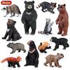 Oenux Симуляция Дикие Фигурки Черный Медведь Вомбат Енот Модель Фигурки Лесные Животные Игрушка Украшение Дома Детское Образование