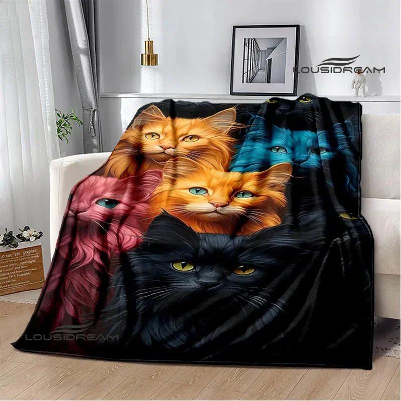 3D Плед с принтом милого кота Фланелевый Теплые одеяла Мягкое и удобное одеяло постельные принадлежности покрывало на кровать Подарок на день рождения