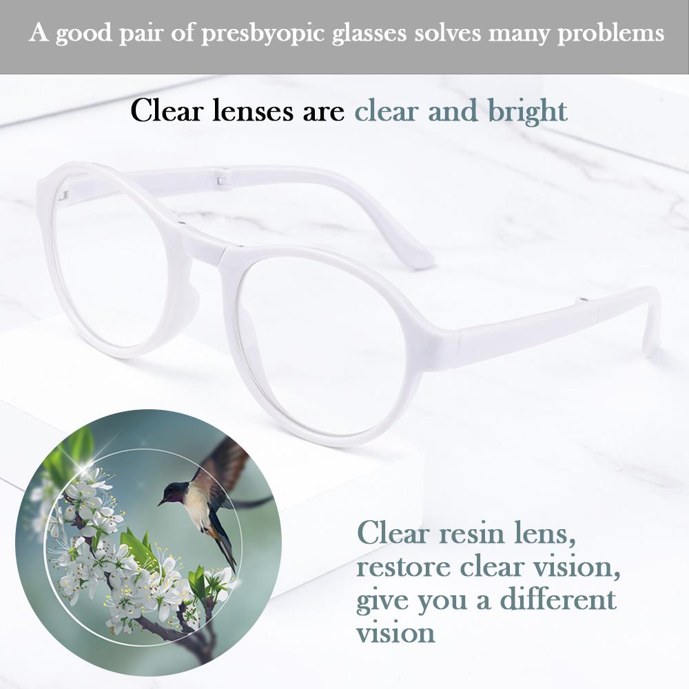 Unisex Eyewear Portable with Glasses Case Reading Glasses Folding Presbyopic Glasses