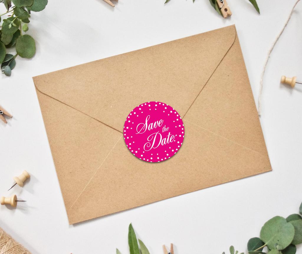 Darling Souvenir DIY Round 45 шт. Черный горошек Save The Date Wedding Stickers-1.6