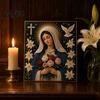 Набор жемчужной живописи 'Faith Pearl Painting Kit', Набор для самостоятельного создания картины с искусственным жемчугом 'Virgin Mary DIY Faux Pearl Art Kit', Набор для рукоделия 'Religious Pearl Painting Craft Set', Ручная работа для домашнего декора, настенное искусство для христианских уголков для молитвы