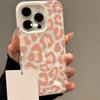 Розовый леопардовый принт Складчатая текстура Чехол для телефона Для iPhone 17 Pro Max Air 16E 16 Plus 15 14 13 12 11 Ударопрочный Конфетный Бампер Чехол