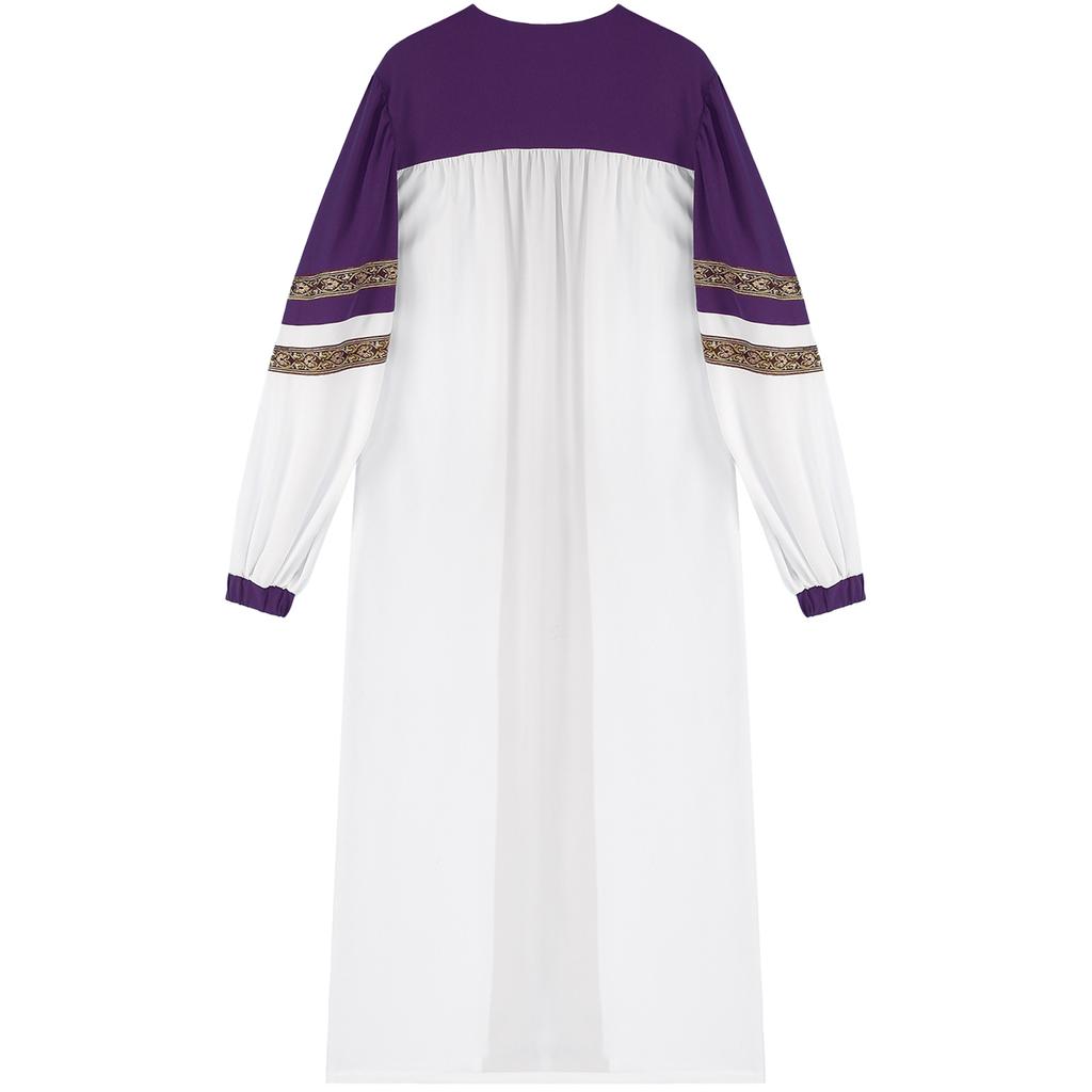 Womens Church Clergy Dress Choir Robe Minister Loose Fit Maxi Dress Priest Preacher Liturgical Dresses Dance Performance Costume