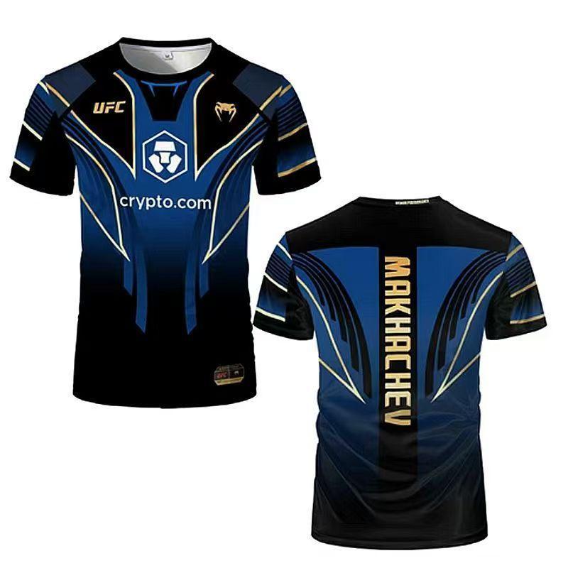 Summer men's fashion trend sports boxing UFC match jersey 3D digital printing short-sleeved T-shirt top