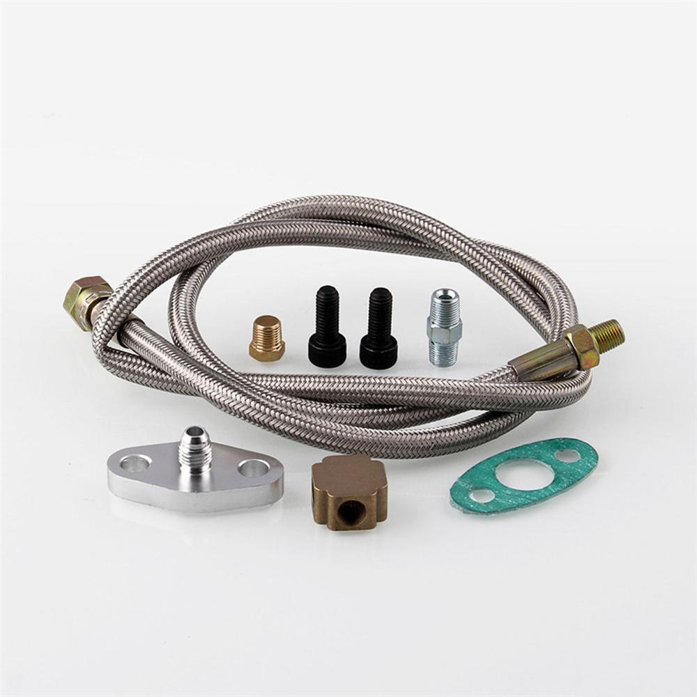 Turbo Oil Inlet Feed Line Adapter Kit For T3 Turbo Turbocharger Stainless Steel