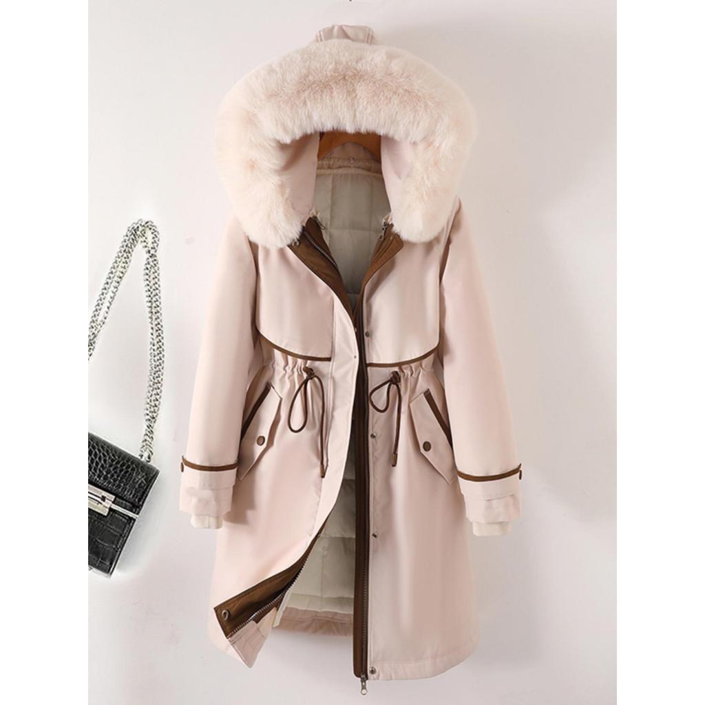 Women's Winter 2025 Parka: New Style, Down Cotton, Plus Size, Thick Liner, Detachable Cotton-Padded Jacket