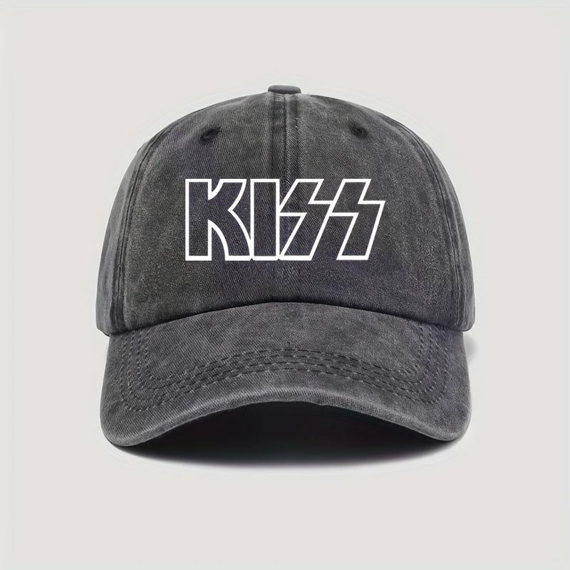 Бейсболка с принтом надписи KISS, унисекс, винтажная, регулируемая кепка тракера, подарок на День святого Валентина, повседневная уличная шляпа от солнца