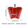 30pcs Mixed Stone Engraved 35mm Quartz Crystal Butterfly Pendant Natural Animal Guardian Necklace Pendants & Charms