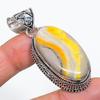 Bumblebee Jasper Handmade 925 Sterling Silver Gift Jewelry Pendant 2.09" j4I27