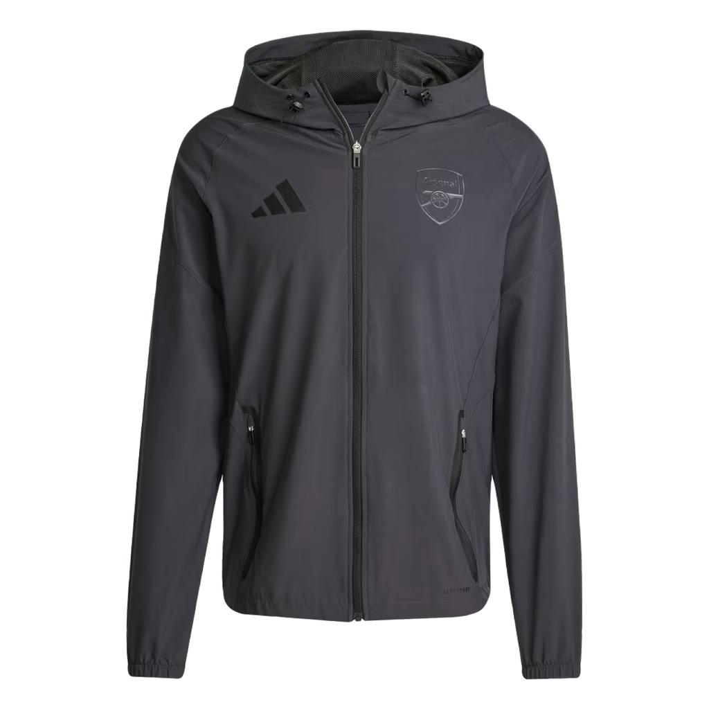 Adidas Arsenal 24/25 Vis Tech Travel Slim Fit Hooded Zip-Up Moisture-Wicking Long Sleeve Jacket Men Jackets KA8007