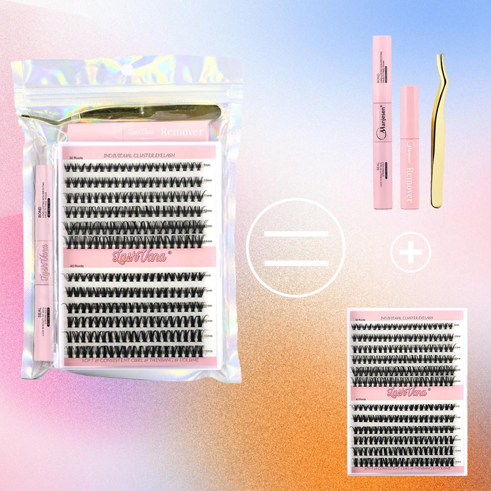 Natural Look 120/144/240 Pcs Lash Clusters DIY Eyelash Extension Kit for Beginners