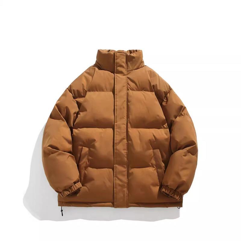 2023 новая минималистичная однотонная одежда с воротником-стойкой на хлопковой подкладке для мужской зимы, новая корейская версия, трендовая свободная теплая хлопковая одежда, повседневная