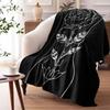 Rose and Face Line Throw Soft Flannel AC Blanket Lightweight Summer Nap Throw Cozy  Blanket for Sofa Bed Travel Home