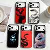 Чехол для телефона 'Божественная Мудрость' со змеей для iPhone17,16,15,14,13,12,11 Plus,Pro Max Черная рамка Посеребренная крышка