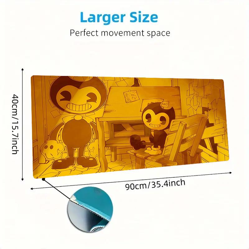 Bendy2 Print Cushion Non-slip Laptop Tablet Big Mousepad XXL Mat Mini PC Playmat With Lock edge