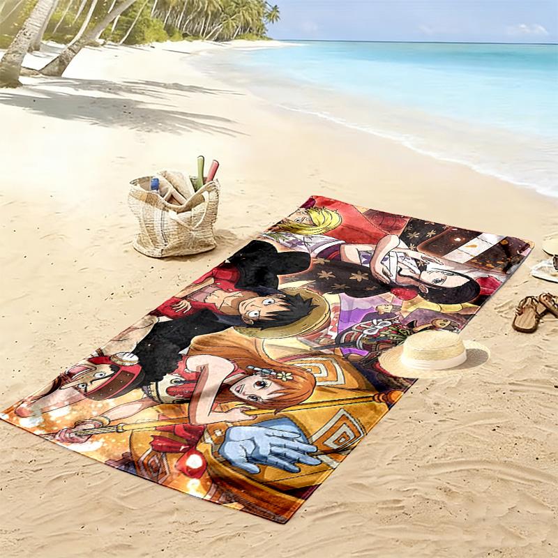 One Piece4 Print Beach Towel, Large Soft Quick Dry Towel for Beach Camping Swimming